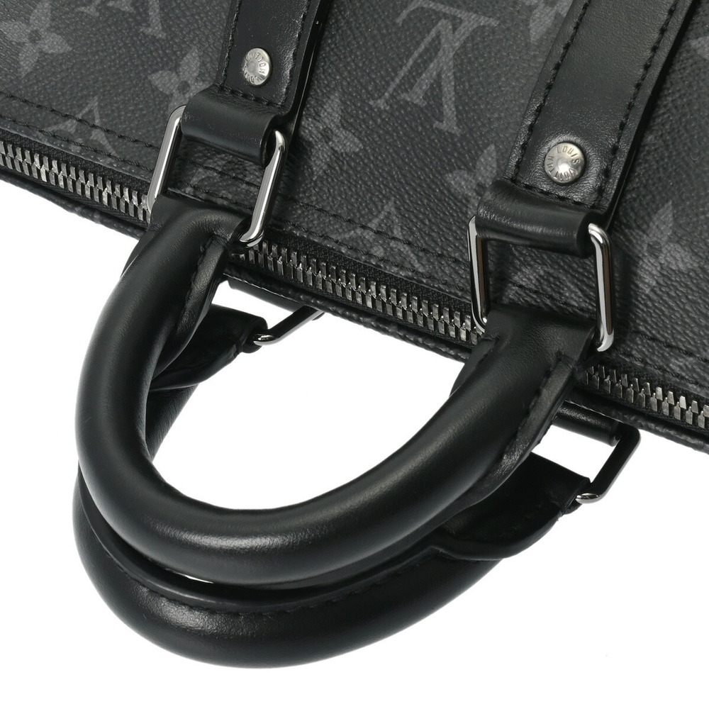 Louis Vuitton Monogram Eclipse Black Keepall Bandouliere Canvas Handbag - Picture 3 of 11
